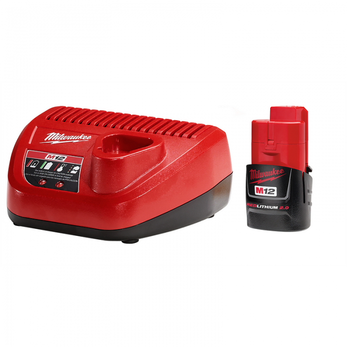 BATERIA MILWAUKEE 48592420 COMPACTA REDLITHIUM 2 Y CARGADOR M12  image number null