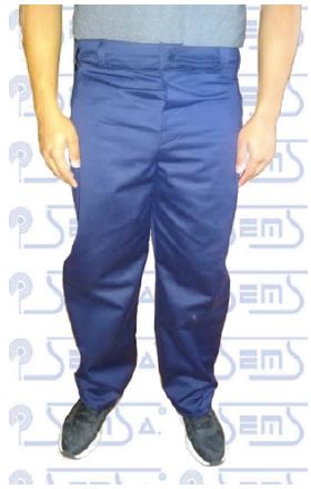 Pantalon de Tela Inherentemente Ignfuga de Alto Rendimiento PFundicion de Aluminio sin Bolsas con Broches de Presion Al Frente y Trabillas Cosido con Hilo Kevlar T42  image number null