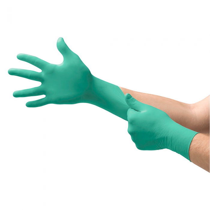 GUANTE ANSELL NEOTOUCH CRECUBRIMIENTO DE NEOPRENO VERDE SIN POLVO DE 240 MM TM  image number null