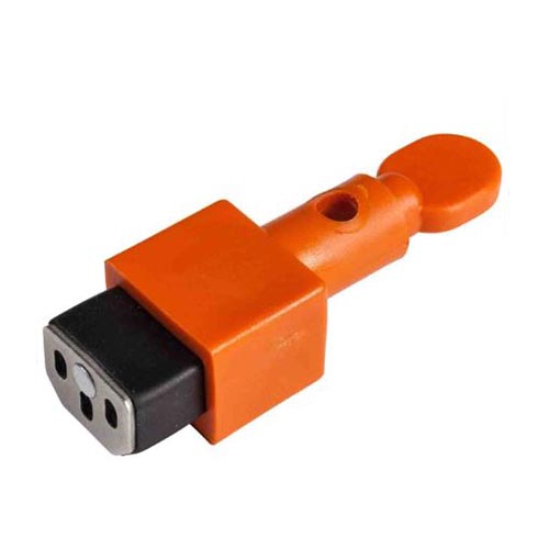 BLOQUEO BRADY DE ENCHUFE IEC DESMONTABLE DE NYLON NARANJA 3.43 X 1.25 X 3.43 IN  image number null