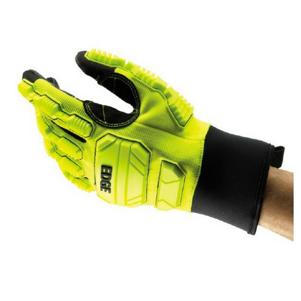 GUANTE ANSELL EDGE DE POLIESTER/NYLON/FIBRA DE VIDRIO C/RECUBRIMIENTO DE POLIURETANO/PVC AMARILLO/NEGRO T-9  image number null