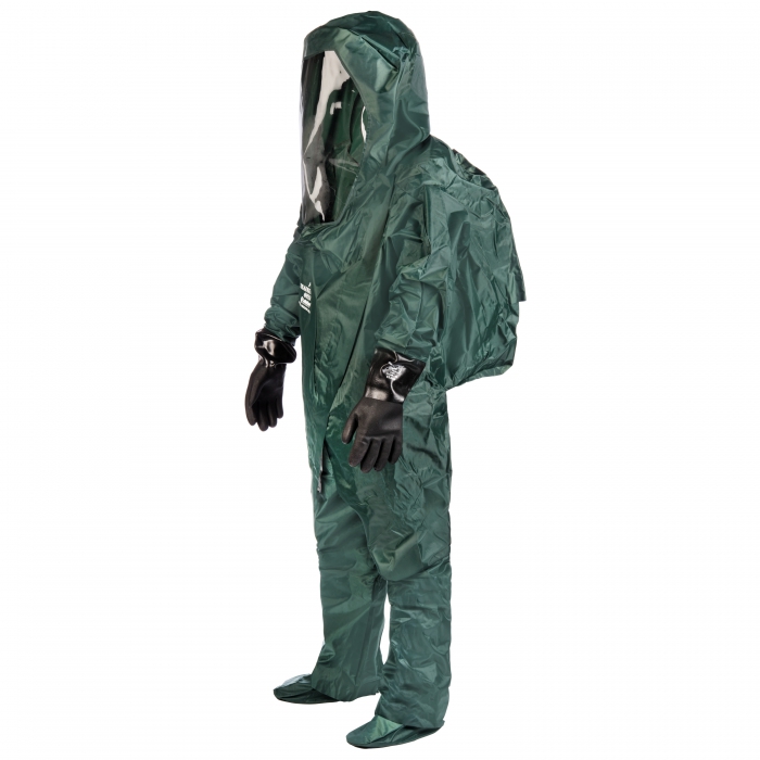 TRAJE ENCAPSULADO PENTRENAMIENTO LAKELAND DE NYLON VERDE CPROTECTOR FACIAL DE VINIL GUANTES DE BUTILO BOTAS TIPO CALCETIN TM  image number null
