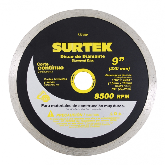 DISCO SURTEK 123460 DE DIAMANTE CORTE CONTINUO 4IN 12  image number null