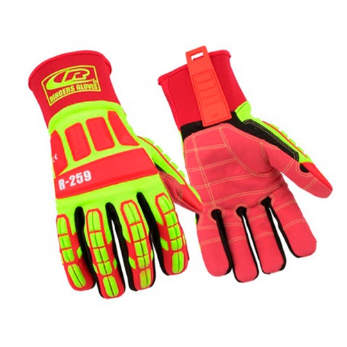 GUANTE DE IMPACTO ROUGHNECK RINGERS GLOVE NIVEL DE CORTE 5 ANSI TECNOLOGIA TPR PIEL SINTETICA CON KEVLAR ALTA VISBILIDAD TS  image number null