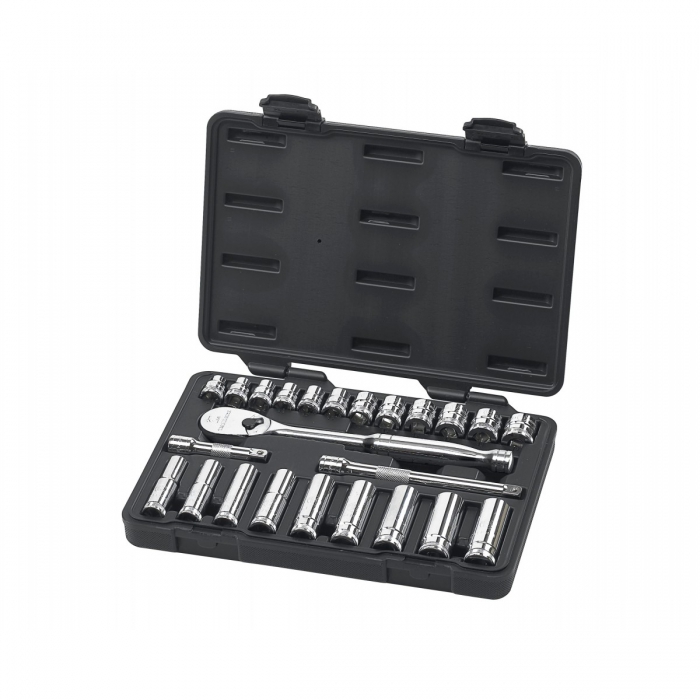 JUEGO DE DADOS GEARWRENCH METRICOS DE 38 IN ESTANDAR Y LARGOS CON 21 PIEZAS  image number null