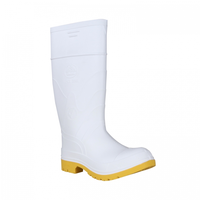 BOTA CAMPERA PVC BLANCO SUELA AMARILLO C/C ACERO FORRO   image number null