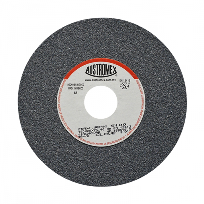 Rueda Abrasiva PEsmerilar Hierro 150 X 20 X 25.4 Tipo 1 Austromex Clave 17  image number null