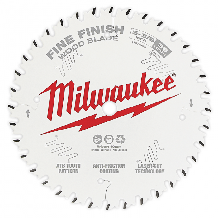 HOJAS DE CORTE MILWAUKEE 48400524 DE MADERA PARA SIERRA CIRCULAR 5 538IN 36T  image number null