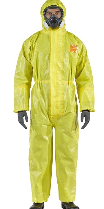 OVEROL ANSELL ALPHATEC 3000 111 DE TEXTIL NO TEJIDO LAMINADO AMARILLO CCAPUCHA DE 2 PIEZAS ELASTICO EN CAPUCHA CINTURA PUNOS DOBLES Y TOBILLOS TM  image number null