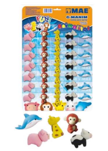 GOMAS MAE GMANIM PARA BORRAR ANIMALITOS CON 35 PZAS  image number null