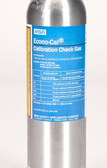 CILINDRO DE GAS PATRON MSA CH4 O2 CO H2S SO2 N2  image number null