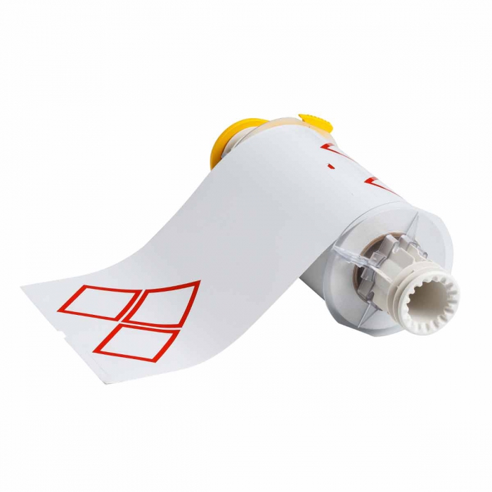 ETIQUETA BRADY DE VINYL BLANCA 6.1 IN X 8.3 IN PREIMPRESO GHSCLP 3 DIAMANTES ROJOS PIMPRESORA BBP85 C 70 ETIQUETAS  image number null