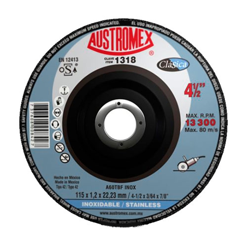DISCO AUSTROMEX DE CORTE DE ACERO INOXIDABLE DE 4 12 X 964 X 78 IN PMETAL  image number null