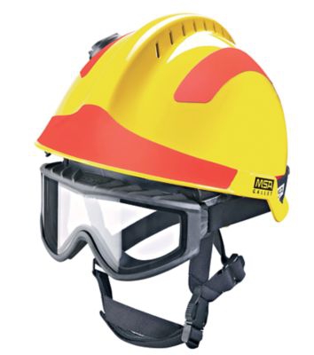 CASCO MSA F2XTREME VENTILADO TERMOPLASTICO AMARILLOROJO CSUSPENSION DE AJUSTE DOBLE CCINTAS REEJANTES FRONTAL Y LATERAL  image number null