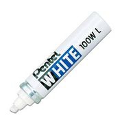 MARCADOR PENTEL X100WLGRANEL INDUSTRIAL PERMANENTE BLACO PUNTA DE CINCELADA GRUESA  image number null