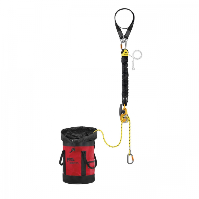 KIT DE RESCATE PETZL REVERSIBLE CON POLIPASTO JAG SYSTEM DESCENSOR ID EVAC Y CUERDA AXIS 11 MM CON DOS TERMINALES COSIDOS DE 120 M  image number null