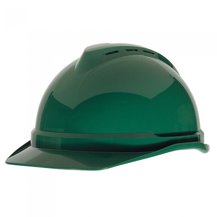 CASCO MSA VGARD 500 TIPO CACHUCHA DE HDPE VERDE VENTILADO SUSPENSION FASTRAC 4 PUNTOS  image number null