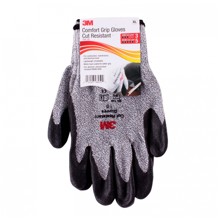 GUANTE RESITENTE AL CORTE 3M COMFORT GRIP GRIS RECUBRIMIENTO DE NITRILO TM  image number null