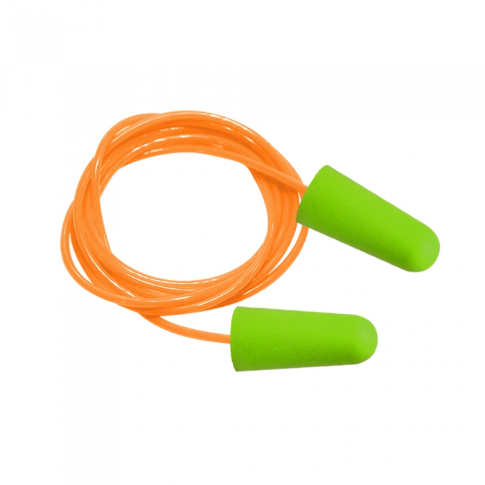 Tapon Auditivo Desechable Specfit Ec1003a de Espuma de Poliuretano Verde CCordon de PvcNylon Naranja Nrr 33 Db  image number null