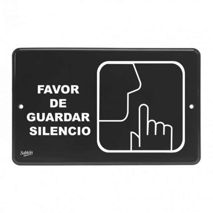 SENAL SABLON 7830 GUARDAR SILENCIO 22.8X15.2 AZUL IMPRESO BLANCO  image number null