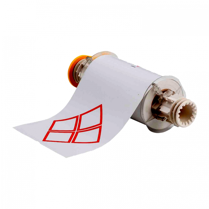 Etiqueta Brady de Vinil Blanco sobre Rojo de 6.1 X 8.3 In PImpresora Bbp85  image number null