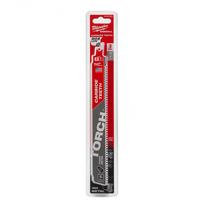 HOJA DE CORTE MILWAUKEE 48005302 DE CARBURO CON SUPERFICIE DENTADA 3 PIEZAS  image number null