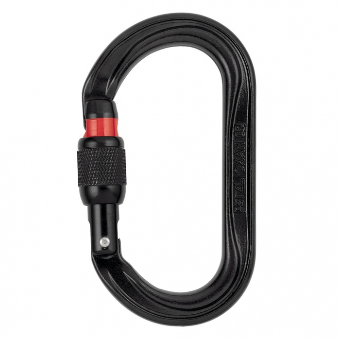 Mosqueton Petzl Oxan de Acero Negro Forma Oval Sistema de Bloqueo ScrewLock  image number null