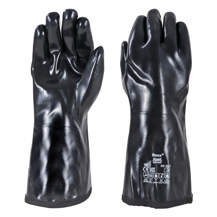 GUANTE ANSELL SCORPIO NEOPRENO RESISTENTE A QUIMICOS 12 IN NEGRO T10  image number null