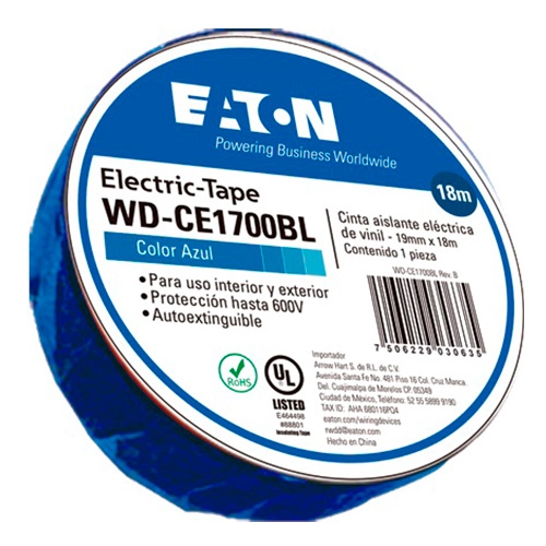 CINTA AISLANTE ARROW HART WD-CE1700BL DE PVC AZUL 600 V DE 3/4 IN X 18 M  image number null