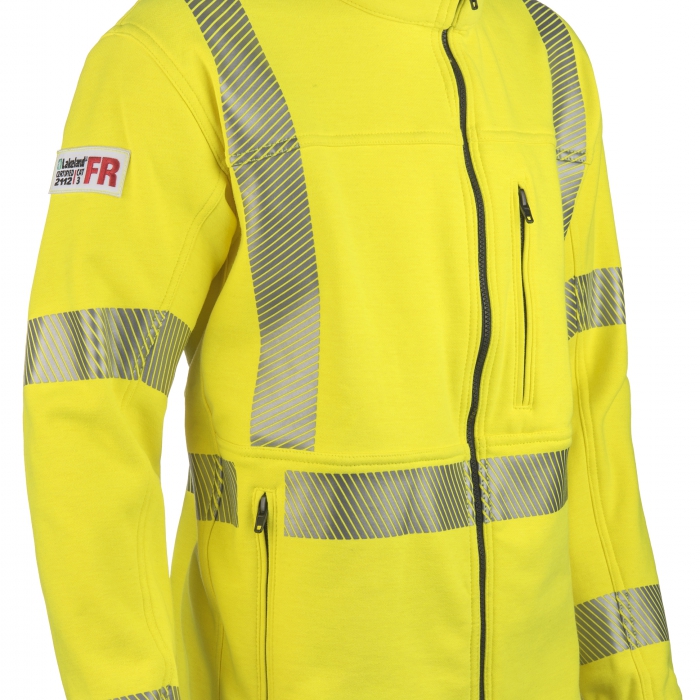 CHAMARRA LAKELAND IJKT12ANT29RT TELA FR INHERENTE DE 12.3 OZ AMARILLO HIVIS CON CINTAS REFLEJANTES TS  image number null