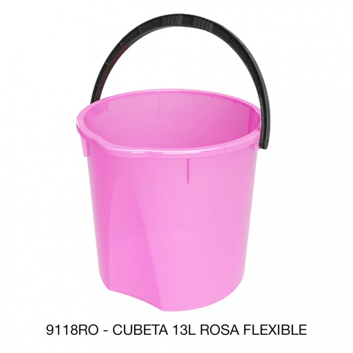 CUBETA SABLON 9118RO 13L FLEXIBLE ROSA  image number null