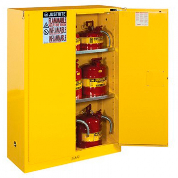GABINETE JUSTRITE INFLAMABLE CIERRE AUTOMATICO DE 65 IN ALTO X 43 IN ANCHO X 18 IN PROFUNDIDAD DE 45 GAL  image number null