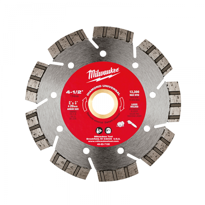 DISCO MILWAUKEE 49937105 DIAMANTADO UNIVERSAL TURBOSEGMENTADO DE 4 12IN  image number null
