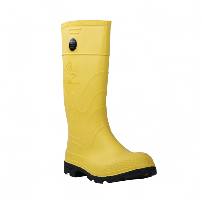 BOTA BATA DE PVC AMARILLO SUELA NEGRO FORRO DE POLIESTER CCASQUILLO Y PLANTILLA DE ACERO T7  image number null
