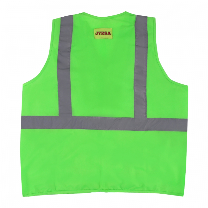 CHALECO JYRSA SR1020VCRGD VERDE ALTA VISIBILIDAD CON REFLEJANTE GRIS DE 2IN TL  image number null