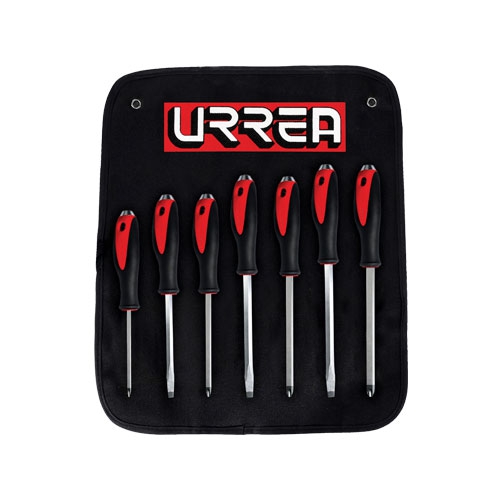 JUEGO URREA 9100GC DE 7 DESTORNILLADORES DE GOLPE PUNTAS PLANAS Y PHILLIPS  image number null