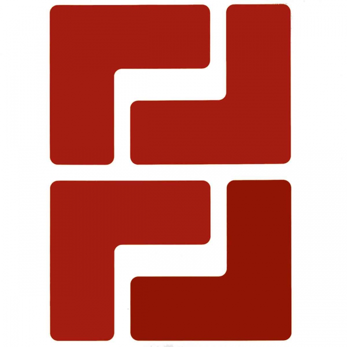 Etiqueta Brady de Marcaje de Esquinas L de 2 In X 5 In Poliester Toughstrip Rojo  image number null