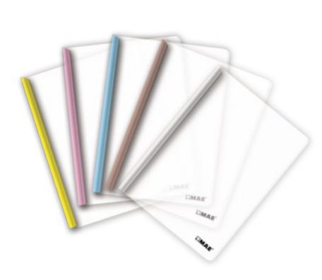 FOLDER MAE FTC10 TRANSPARENTE CON COSTILLA DE COLOR CARTA SET 10 PZAS  image number null