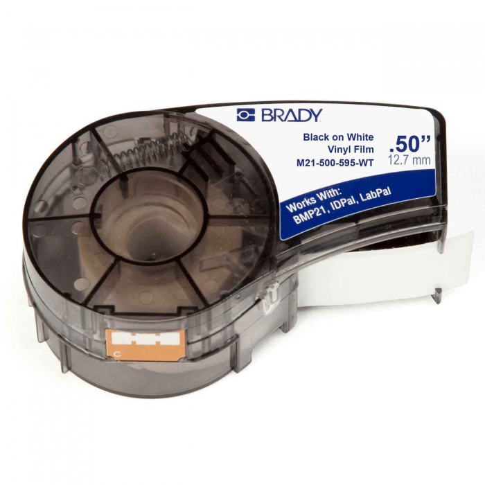 Cinta Brady de Vinyl NegroBlanco de 0.5 In X 21 Ft PImpresora Bmp21Plus  image number null