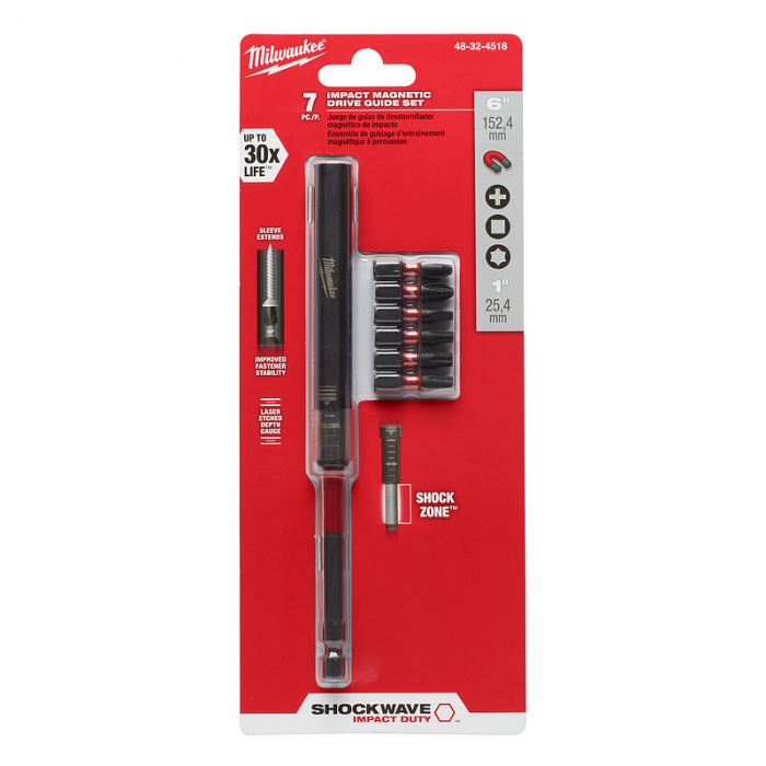 EXTENSIONES MILWAUKEE 48324518 MAGNETICAS DE IMPACTO SHOCKWAVE DE 6IN  image number null