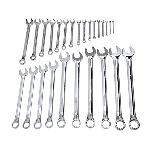 JUEGO DE 26 LLAVES URREA 120080 COMBINADAS PUIDO ESPEJO 12 PUNTAS EN PULGADAS  image number null