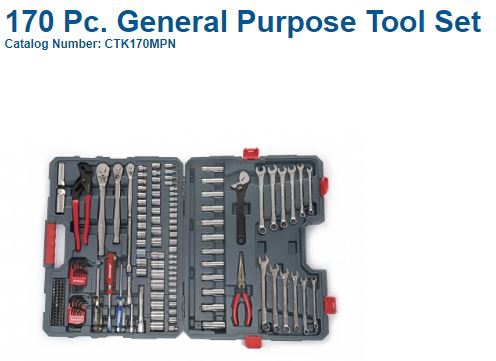SET DE HERRAMIENTAS CRESCENT CTK170MP DE 170 PZAS  image number null