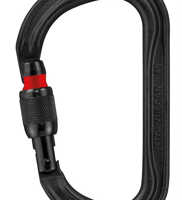 Mosqueton Petzl Vulcan de Acero Negro Asimetrico Sistema de Bloqueo ScrewLock  image number null