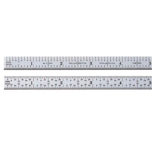 REGLA METALICA STARRET FLEXIBLE DE 6 IN CON GRADUACCION DE 10TH 100 THS 32NDS Y 64THS  image number null