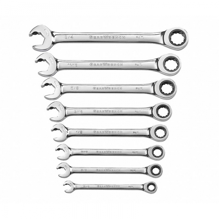 SET DE LLAVES COMBINADAS GEARWRENCH 85599 C/MATRACA SAE 8 PIEZAS  image number null