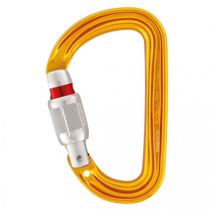 Mosqueton Petzl Smft D de Aluminio Amarillo Asimetrico Sistema de Bloqueo ScrewLock  image number null