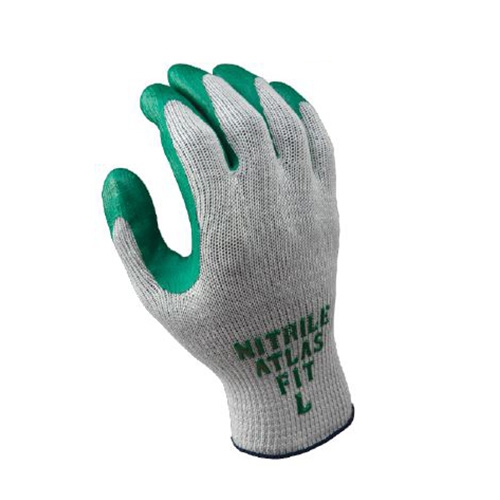 Guante Showa de AlgodonPoliester CRecubrimiento de Nitrilo VerdeGris TXl  image number null