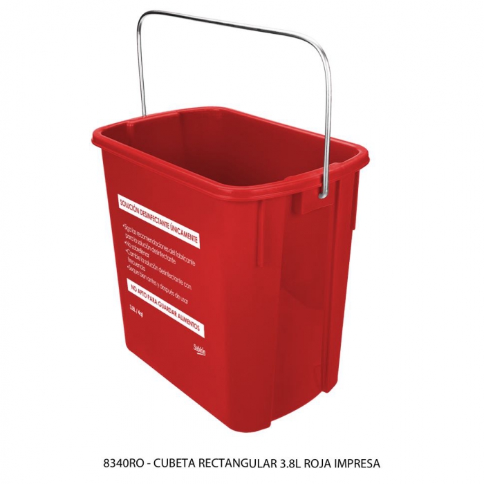 CUBETA SABLON 8340RJ 3.8L CIMP SOLUCION DESINFECTANTE ROJO  image number null