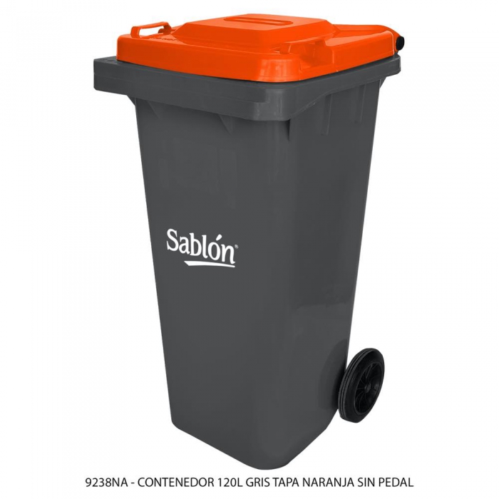 CESTO SABLON 9238NA 120L TAPA NARANJA SPEDAL GRIS OXFORD  NARANJA  image number null