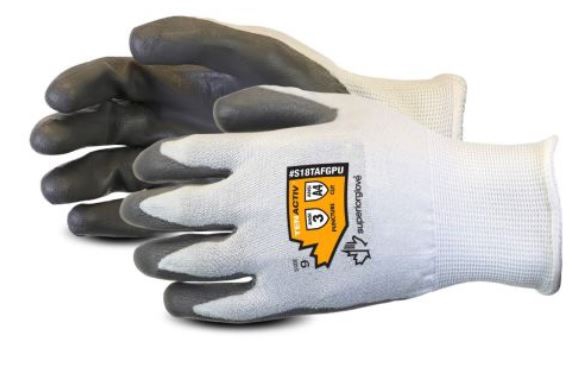 GUANTE SUPERIOR GLOVE S18TAFGPU TENACTIV BLANCO C/RECUBRIMIENTO EN PALMA DE POLIURETANO NEGRO T-9  image number null